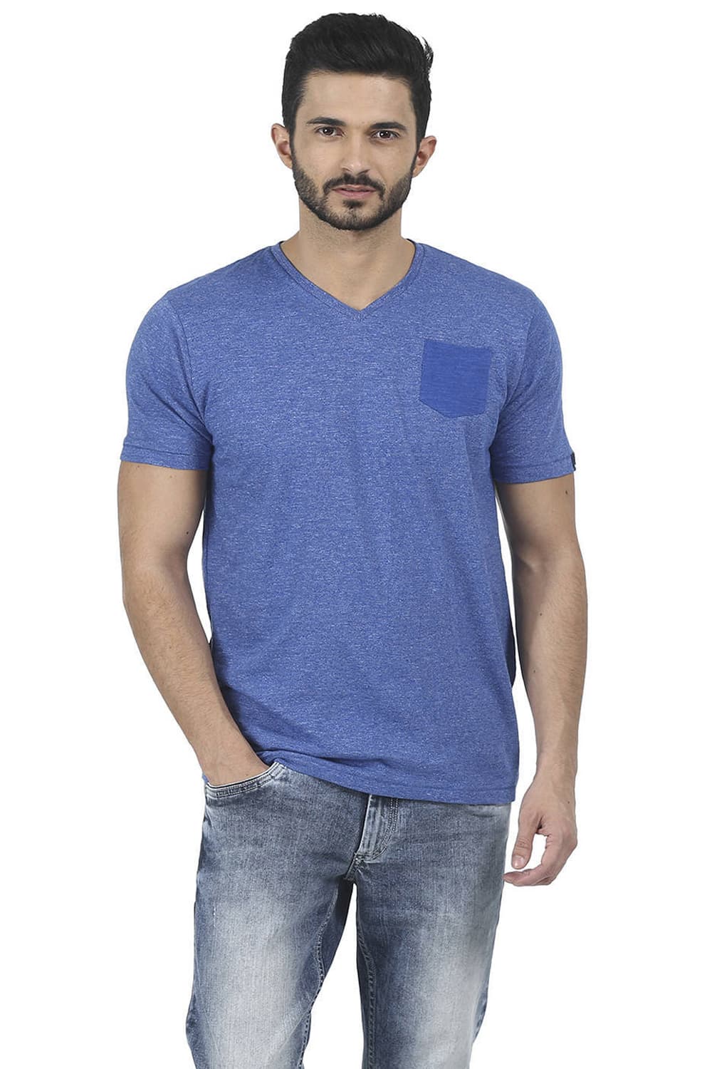 BASICS MUSCLE FIT V NECK T SHIRT