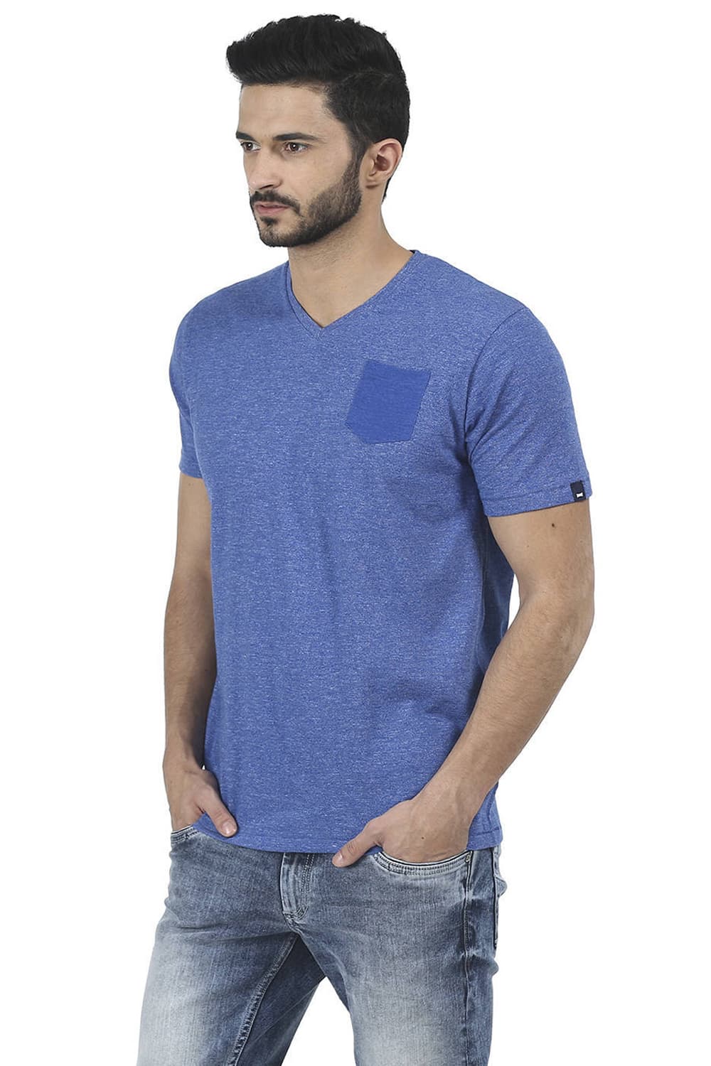 BASICS MUSCLE FIT V NECK T SHIRT