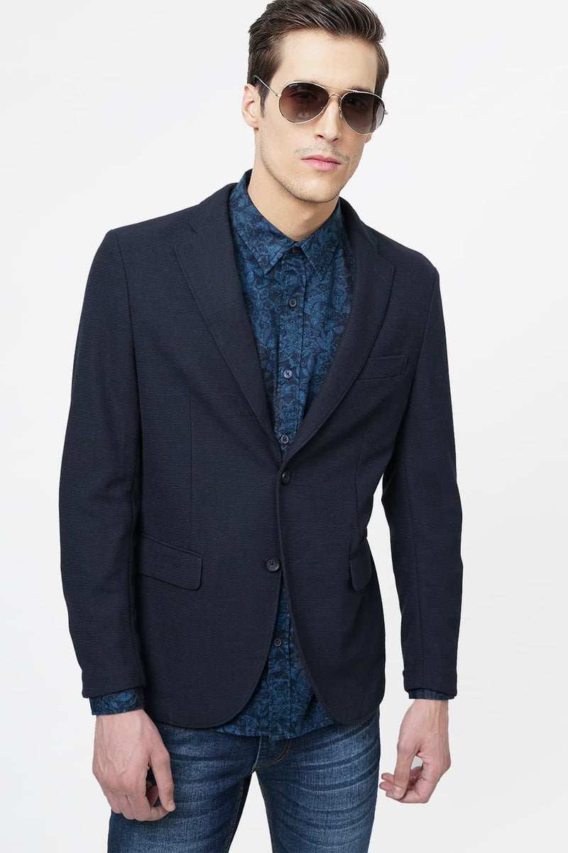 BASICS COMFORT FIT 2 BUTTON KNIT BLAZER