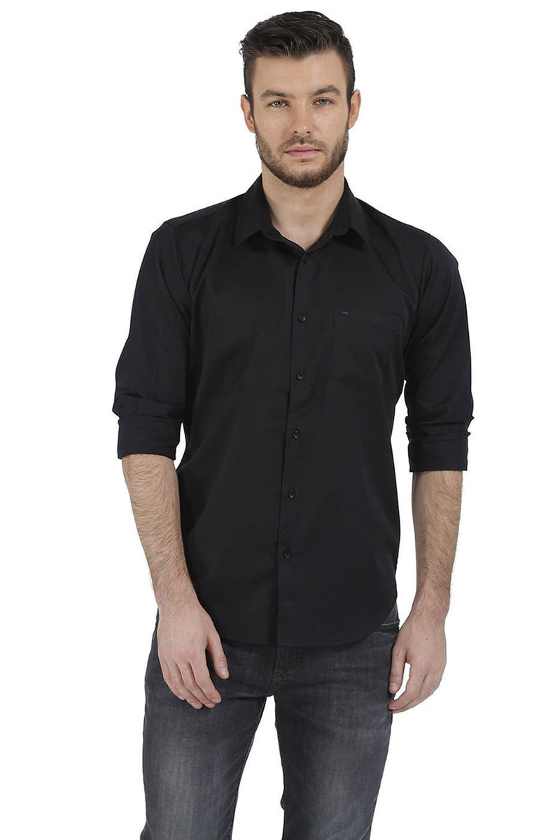 BASICS SLIM FIT TOTAL ECLIPSE SATIN SHIRT