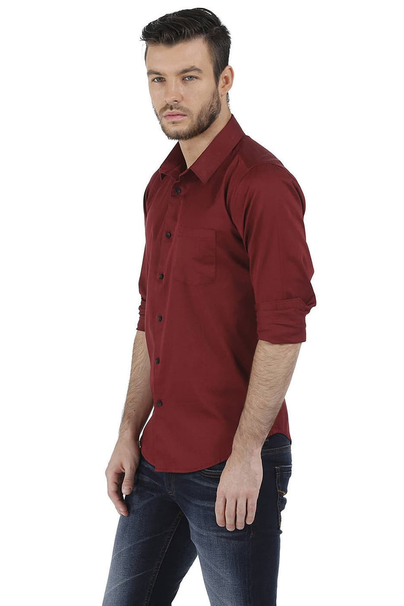 BASICS SLIM FIT TOTAL ECLIPSE SATIN SHIRT