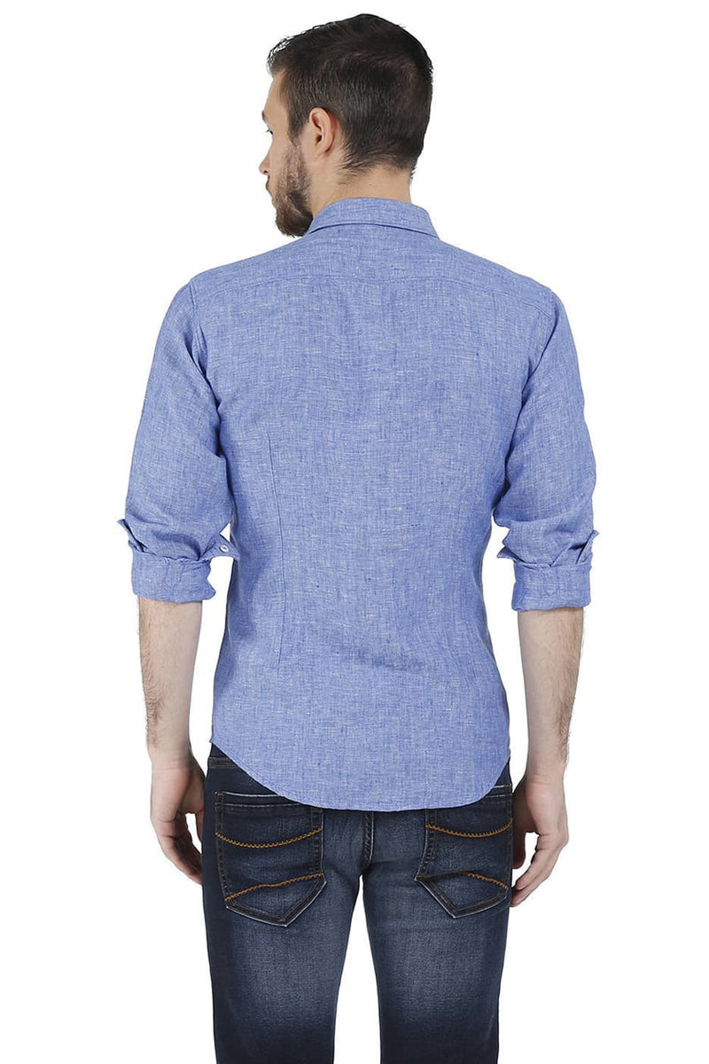 BASICS SLIM FIT LINEN CASUAL SHIRT