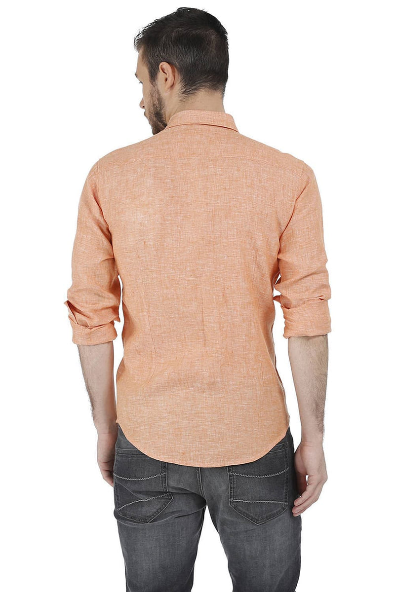 BASICS SLIM FIT LINEN CASUAL SHIRT