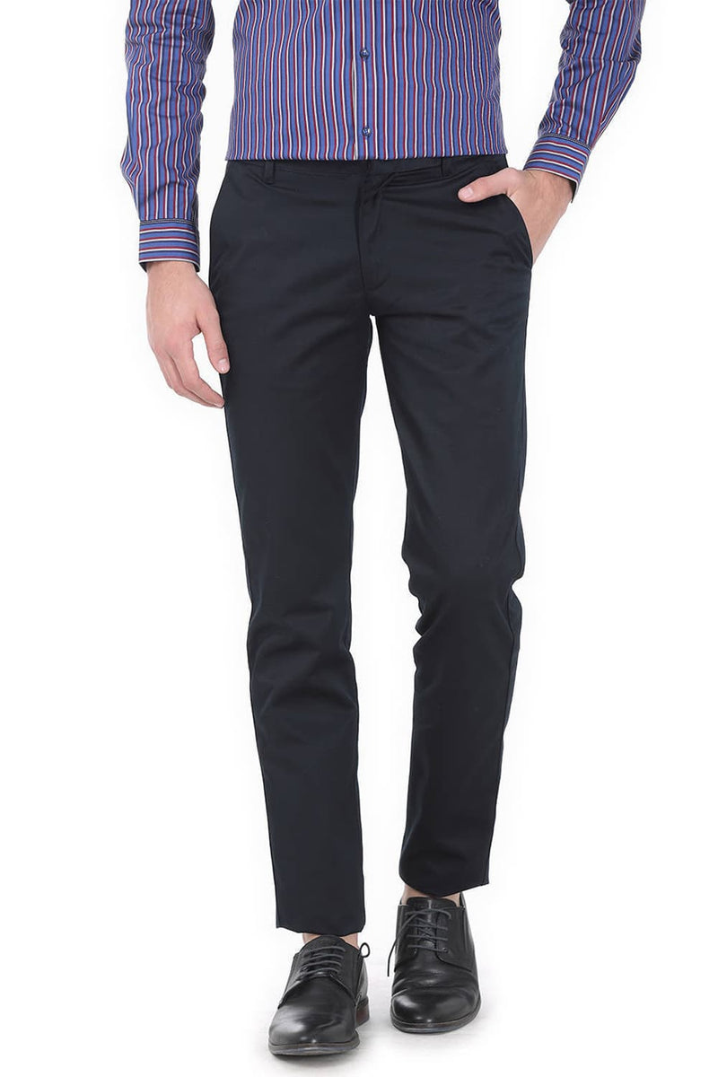 BASICS TAPERED FIT SATIN TROUSERS