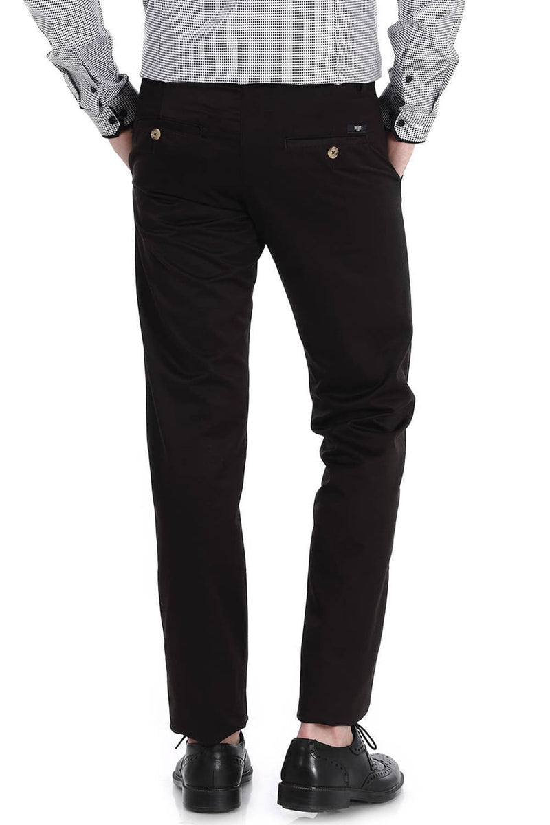 BASICS TAPERED FIT SATIN TROUSERS