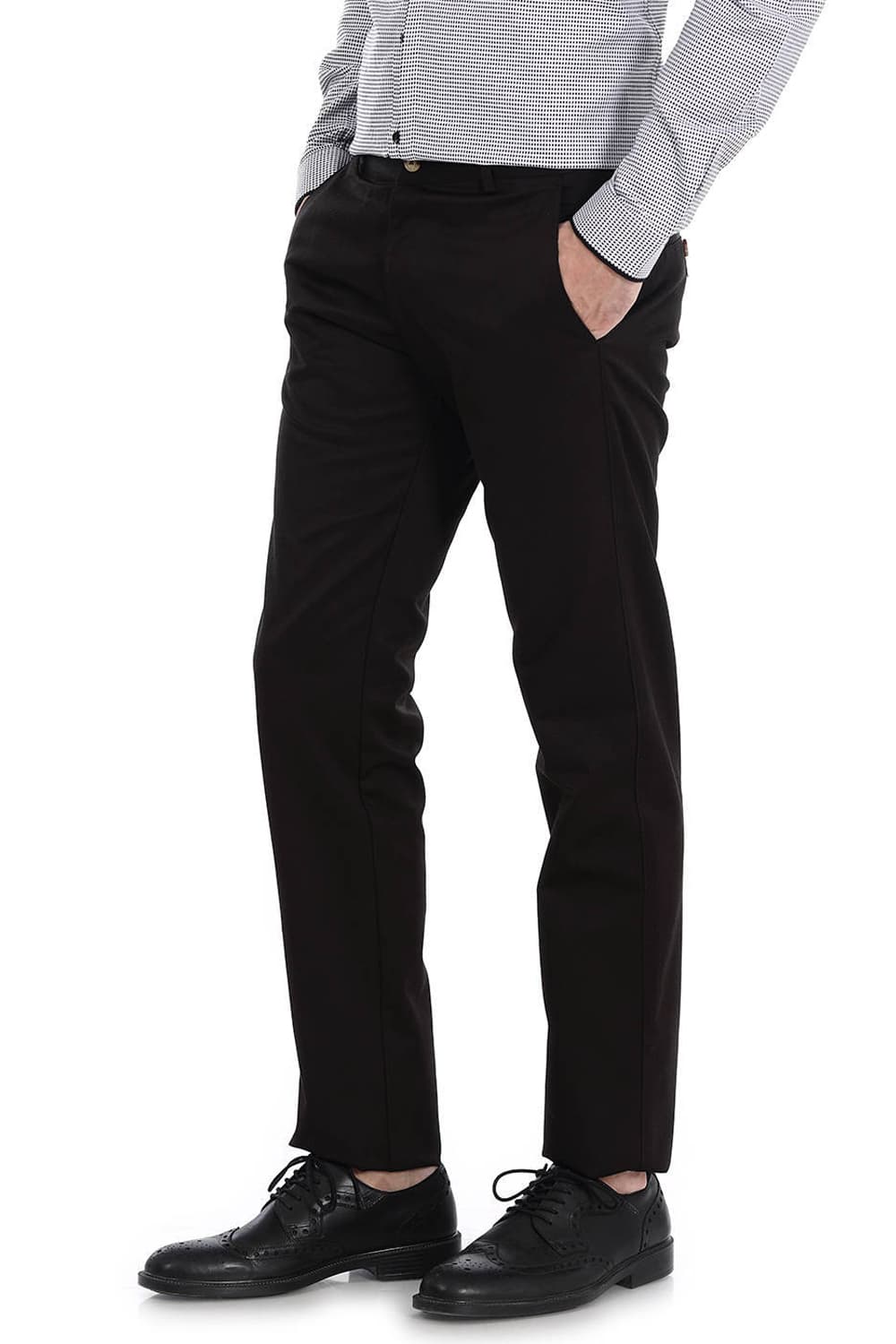 BASICS TAPERED FIT SATIN TROUSERS