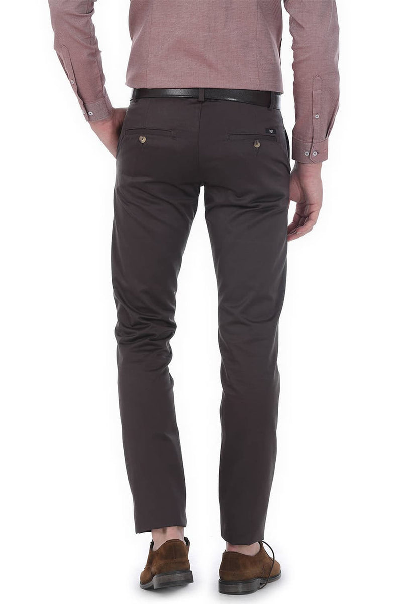 BASICS TAPERED FIT SATIN TROUSERS