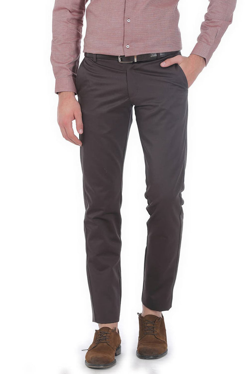 BASICS TAPERED FIT SATIN TROUSERS