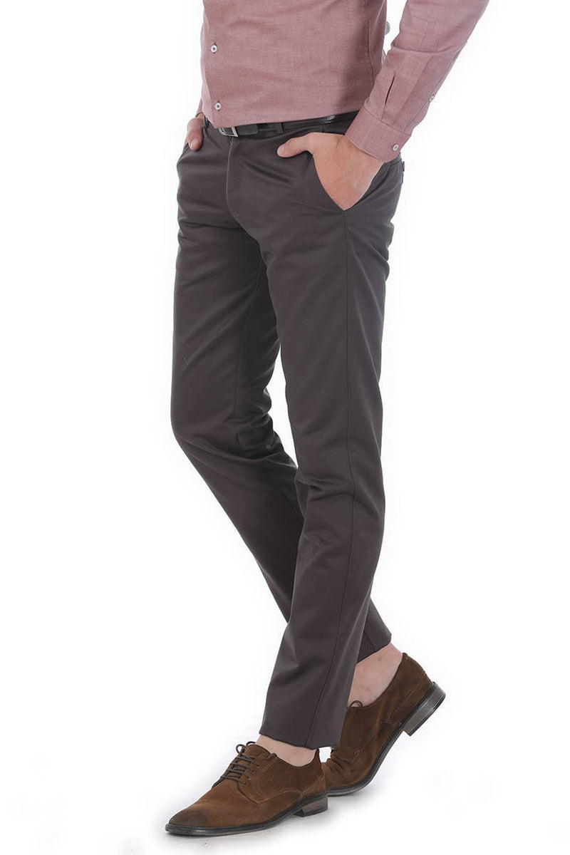 BASICS TAPERED FIT SATIN TROUSERS