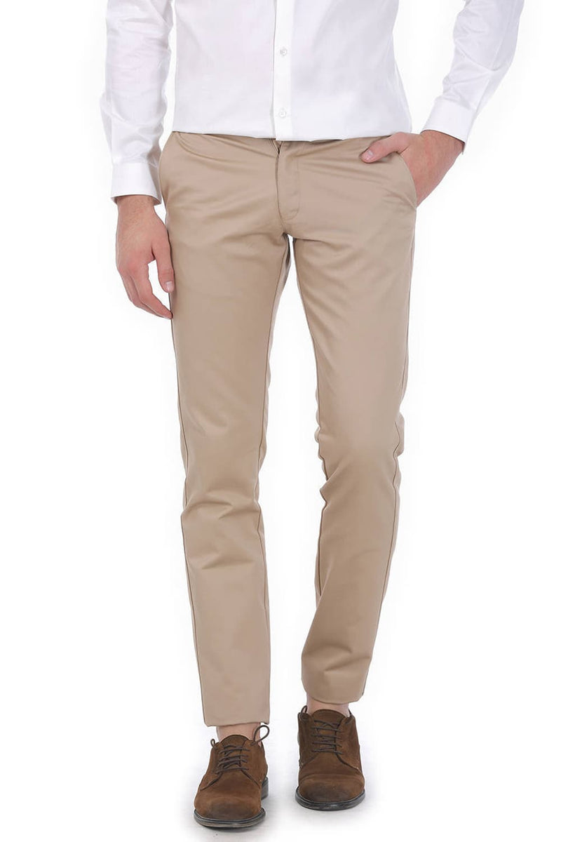 BASICS TAPERED FIT SATIN TROUSERS