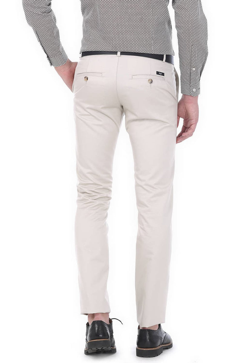 BASICS TAPERED FIT SATIN TROUSERS