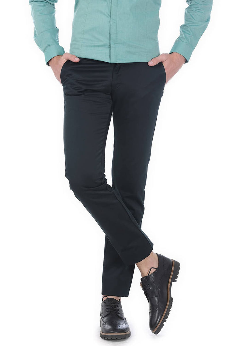 BASICS TAPERED FIT SATIN TROUSERS