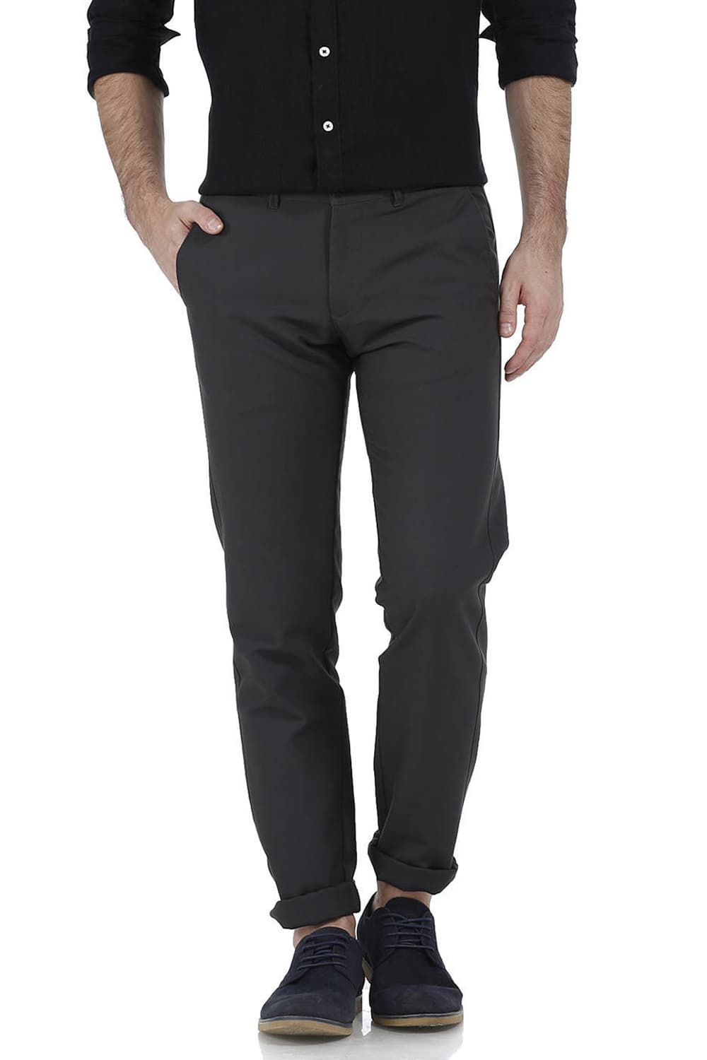 BASICS TAPERED FIT PIRATE COTTON TROUSER