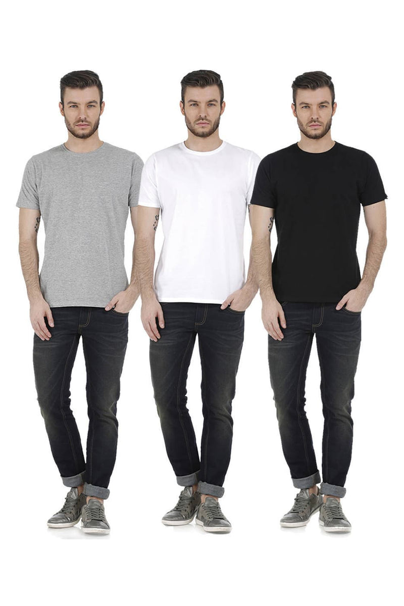 BASICS CREW NECK MUSCLE FIT HALF SLEEVES TEES