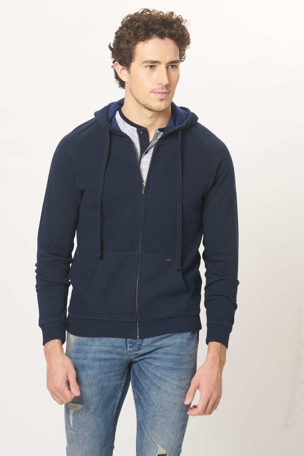 BASICS MUSCLE FIT HOOD JACKET