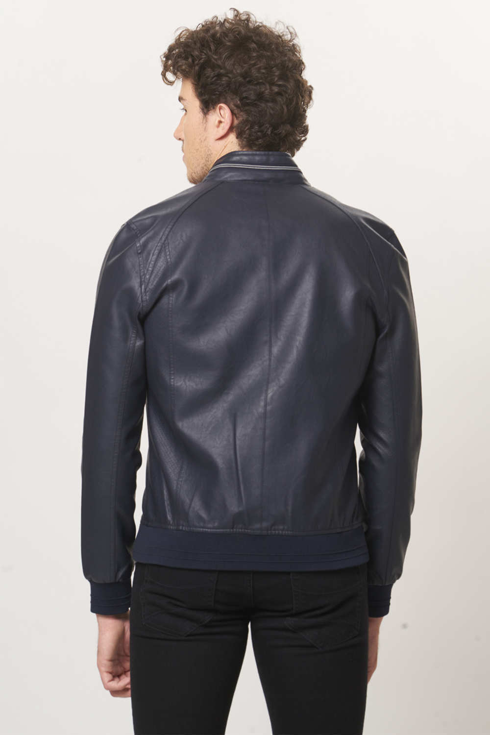 BASICS COMFORT FIT FAUX LEATHER JACKET