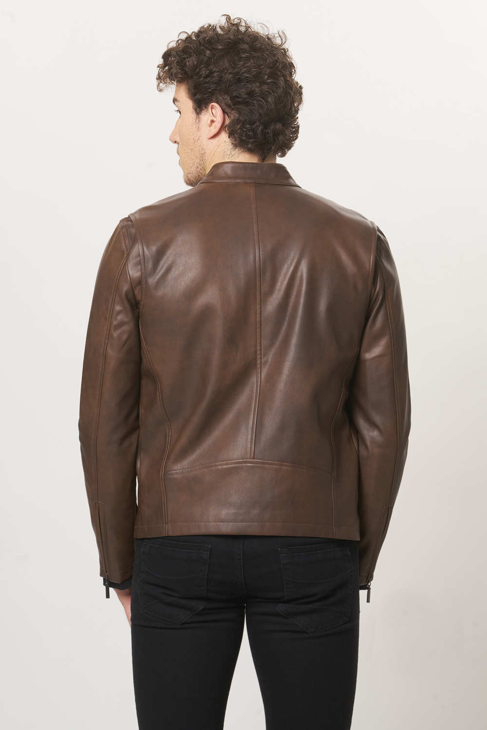 BASICS COMFORT FIT FAUX LEATHER JACKET