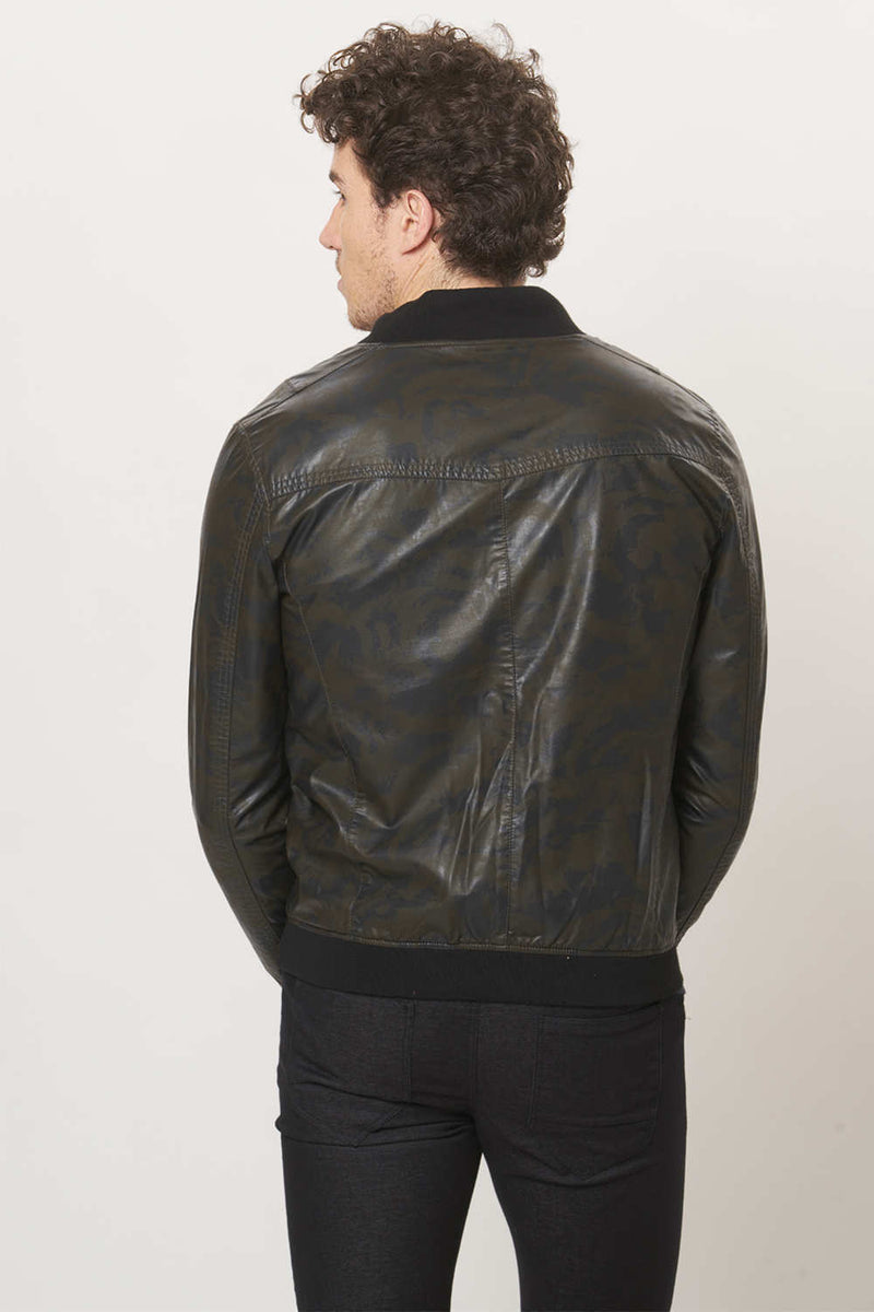 BASICS COMFORT FIT FAUX LEATHER JACKET