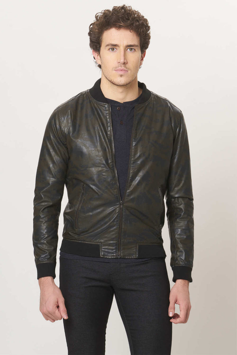 BASICS COMFORT FIT FAUX LEATHER JACKET