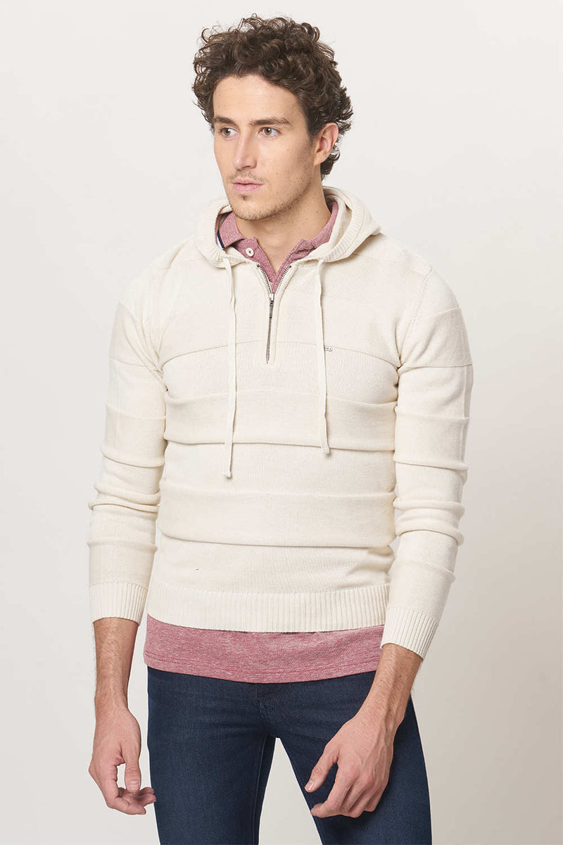 BASICS MUSCLE FIT HOODED SWEATER