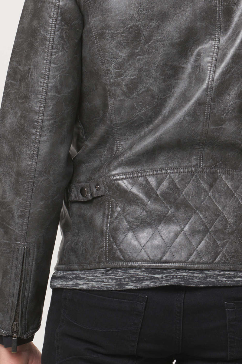 BASICS COMFORT FIT FAUX LEATHER JACKET