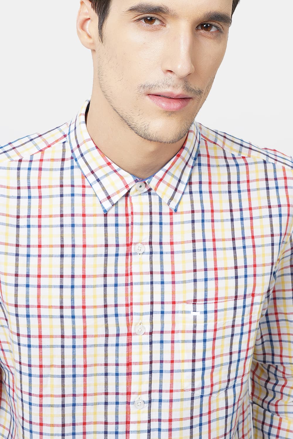 BASICS SLIM FIT CHECKS SHIRT