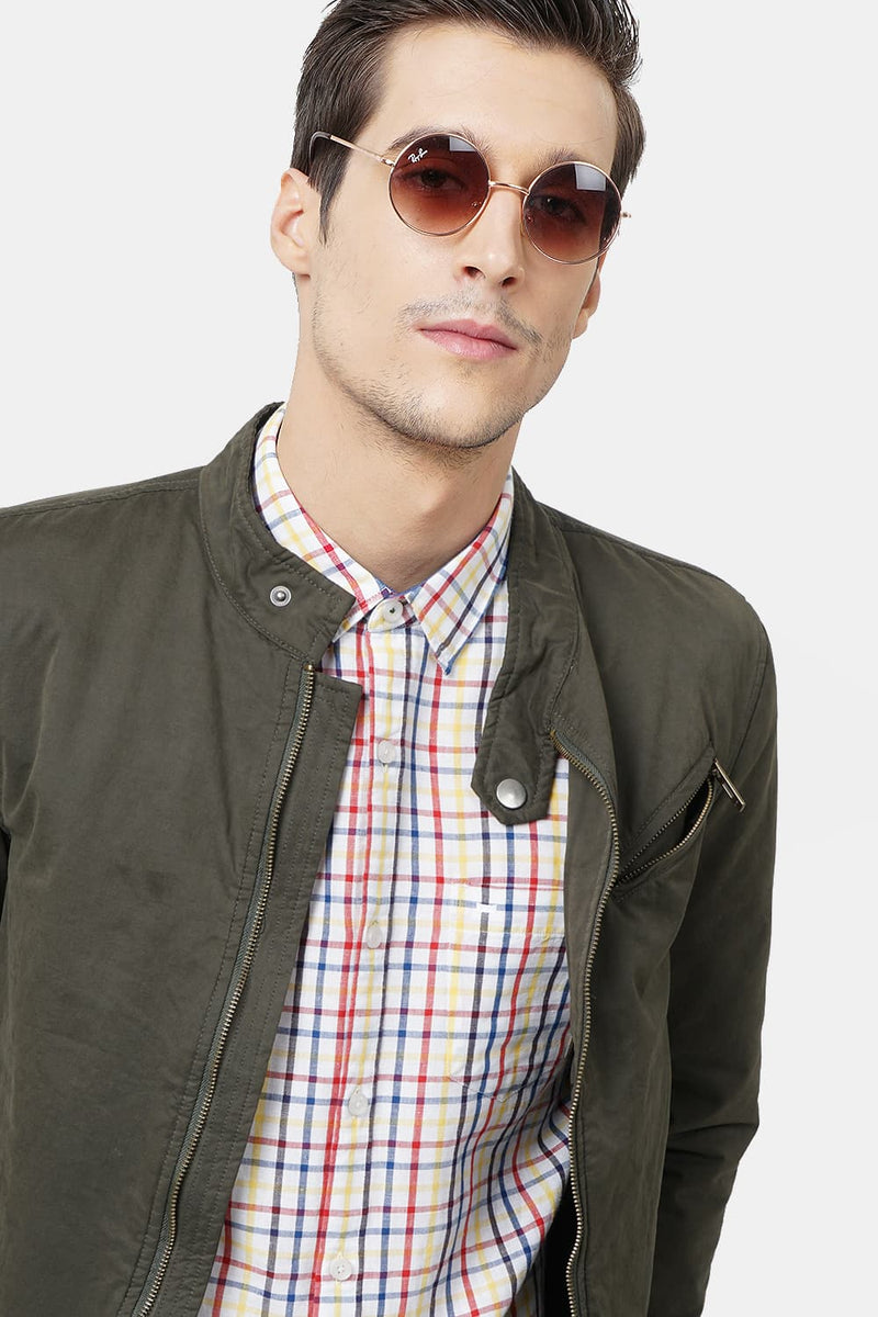 BASICS SLIM FIT CHECKS SHIRT