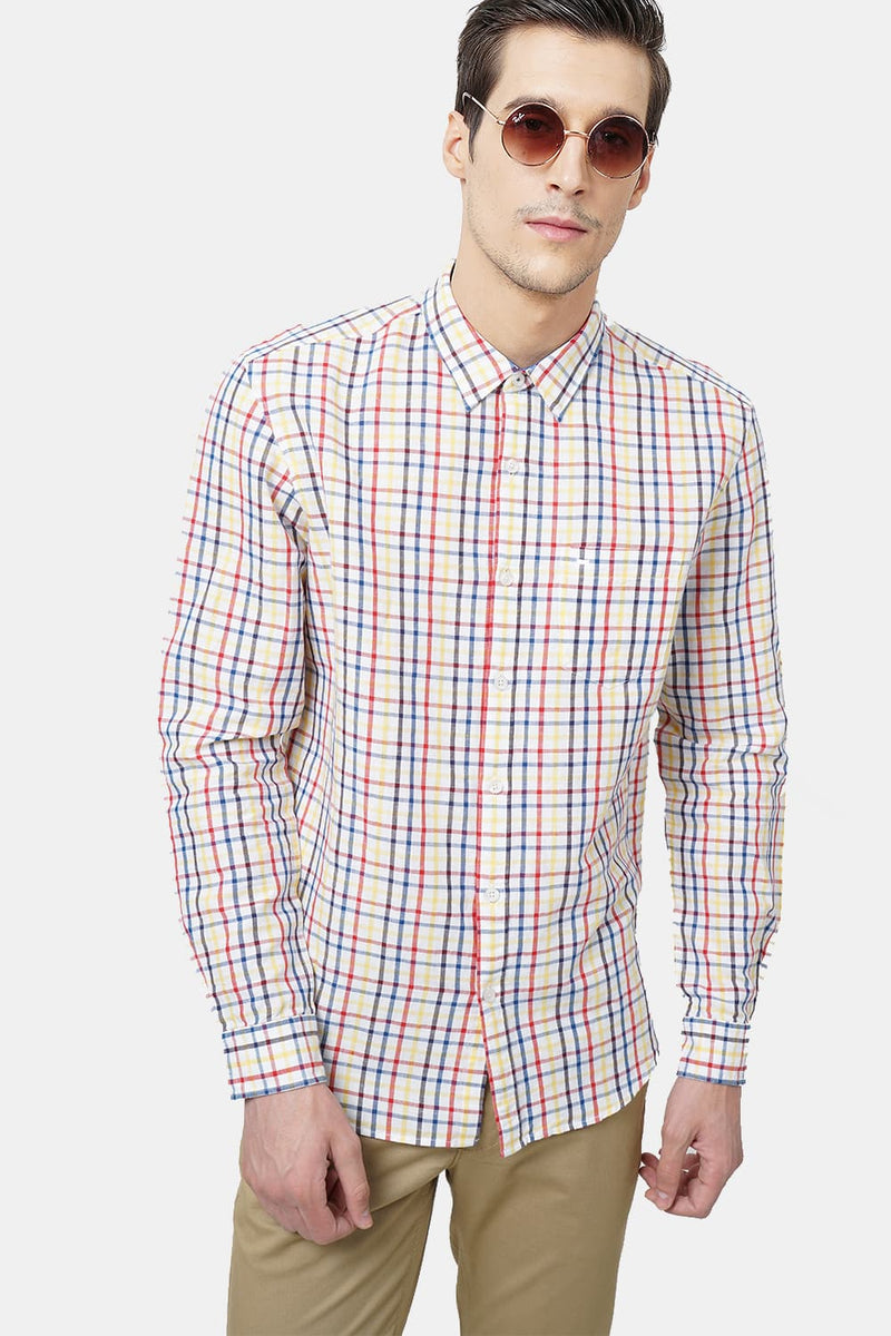 BASICS SLIM FIT CHECKS SHIRT