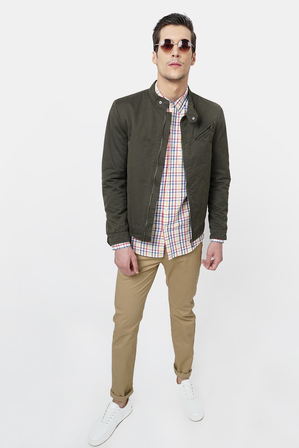 BASICS SLIM FIT CHECKS SHIRT