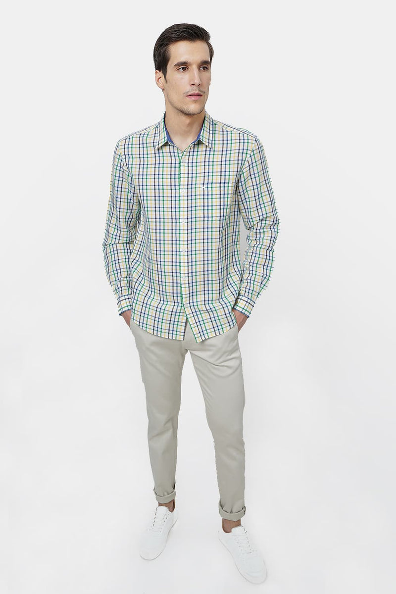 BASICS SLIM FIT CHECKS SHIRT