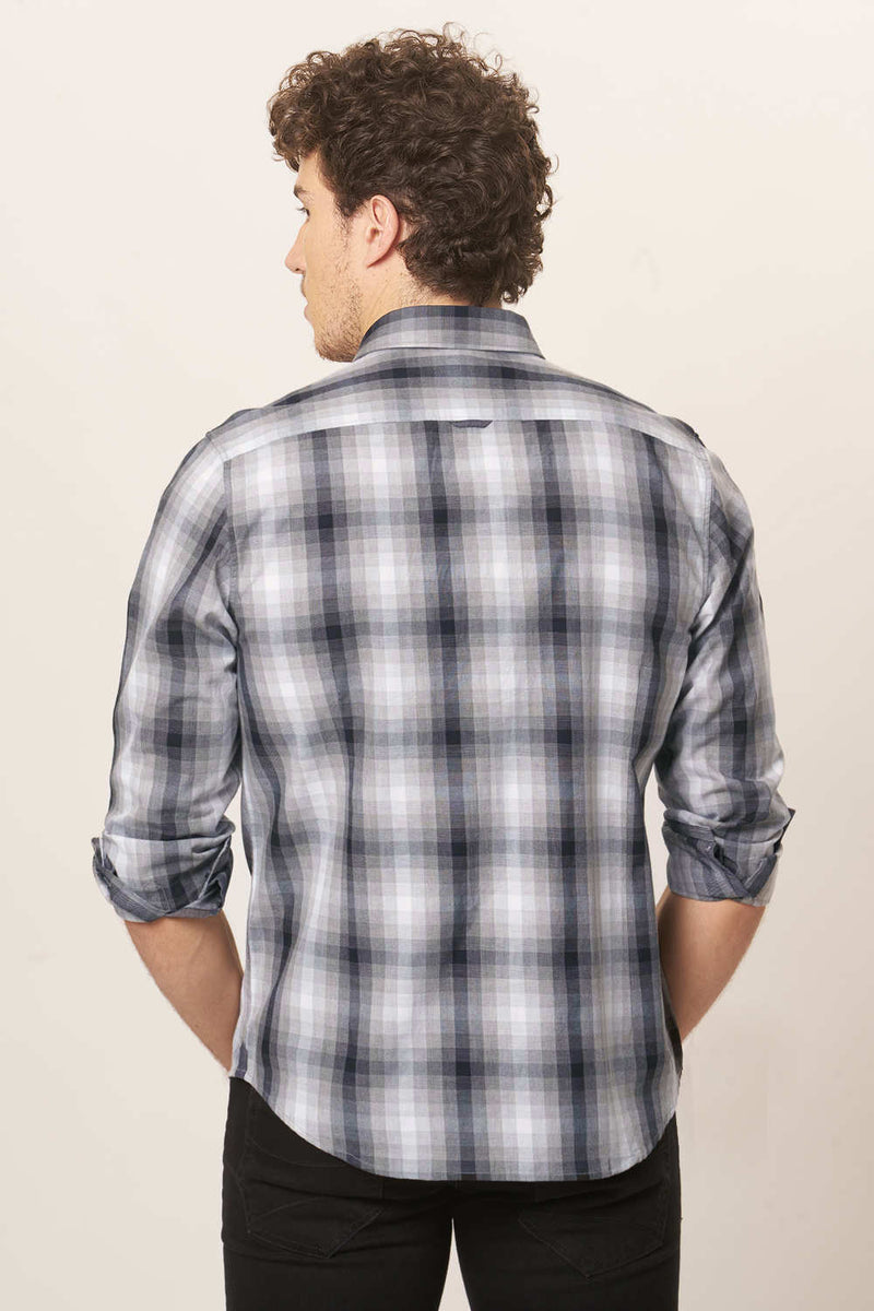 BASICS SLIM FIT CHECKS SHIRT