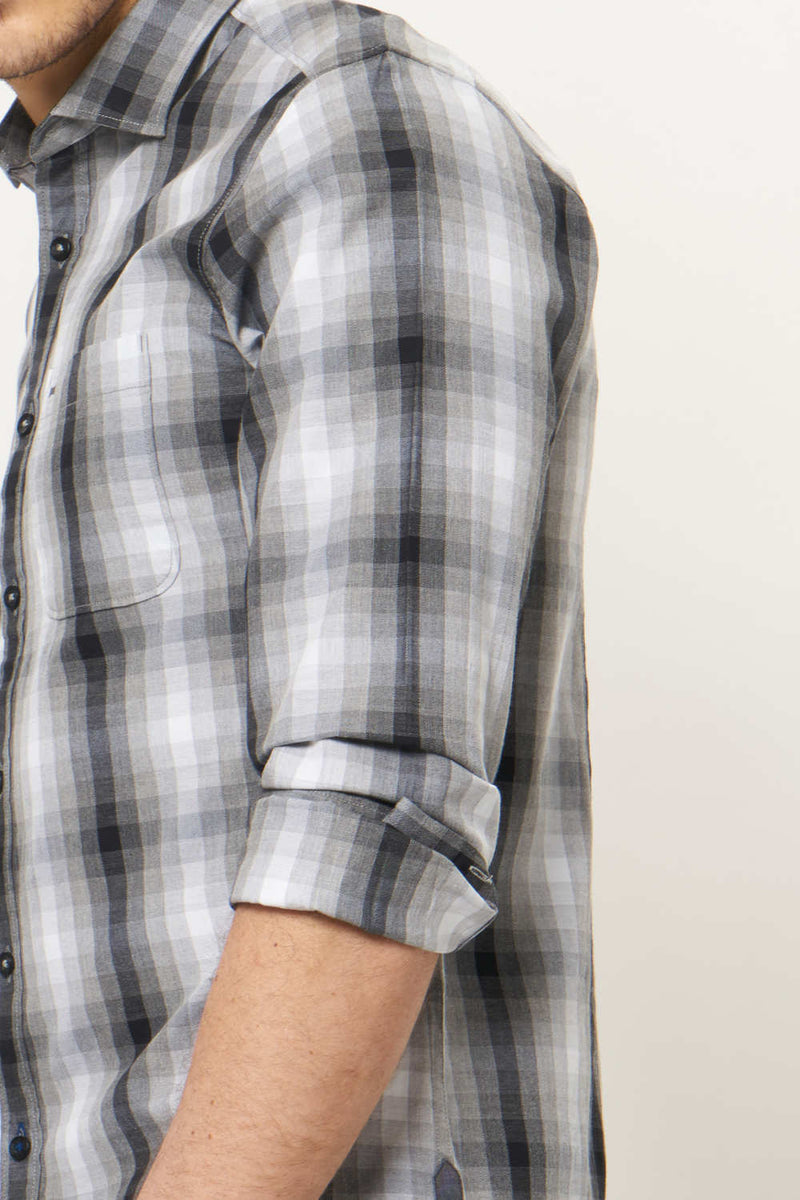 BASICS SLIM FIT CHECKS SHIRT