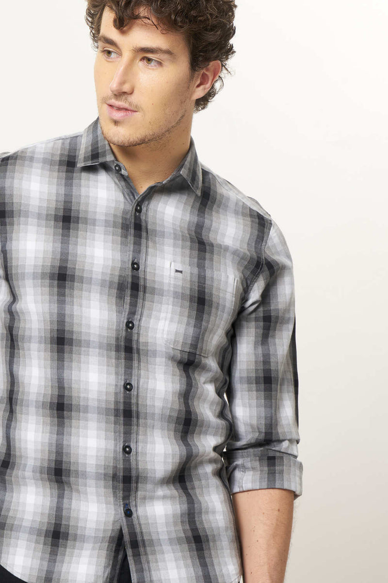 BASICS SLIM FIT CHECKS SHIRT