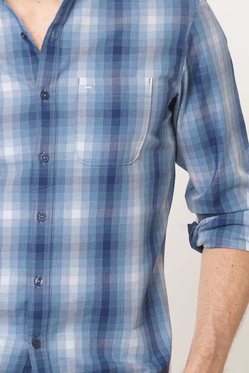 BASICS SLIM FIT CHECKS SHIRT