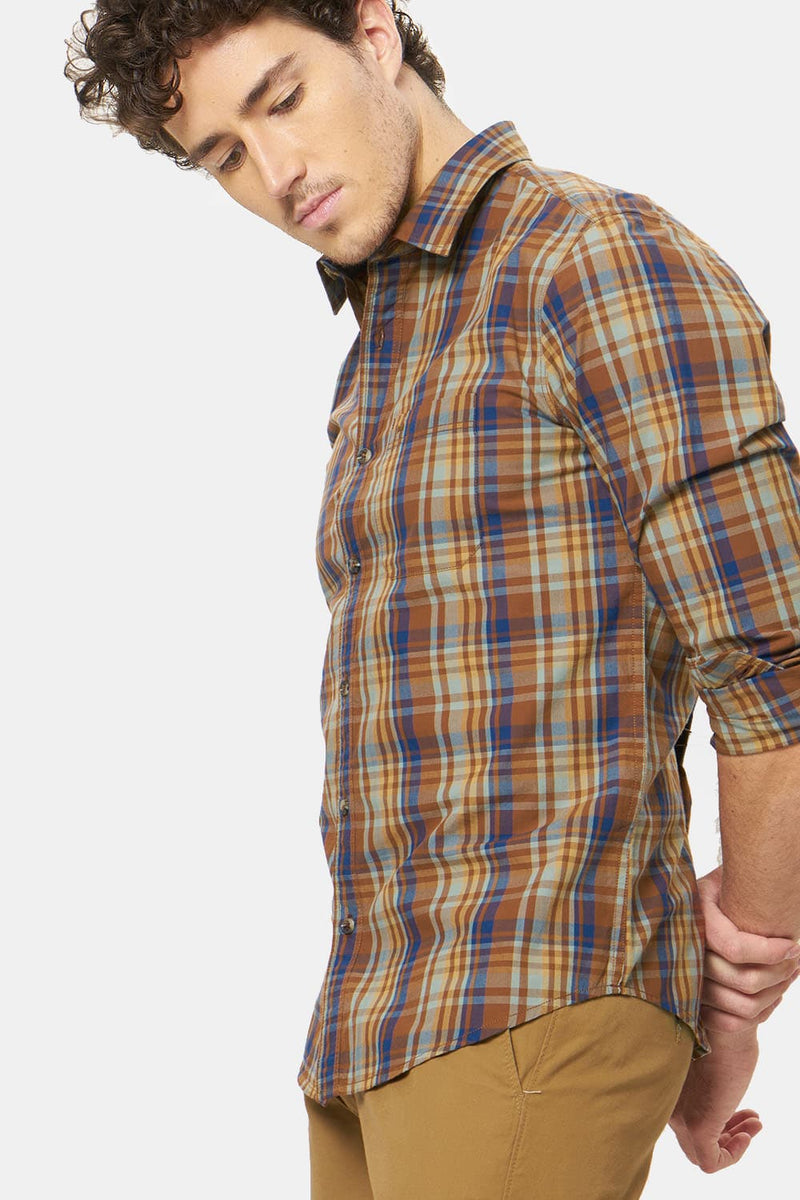 BASICS SLIM FIT CHECKS SHIRT