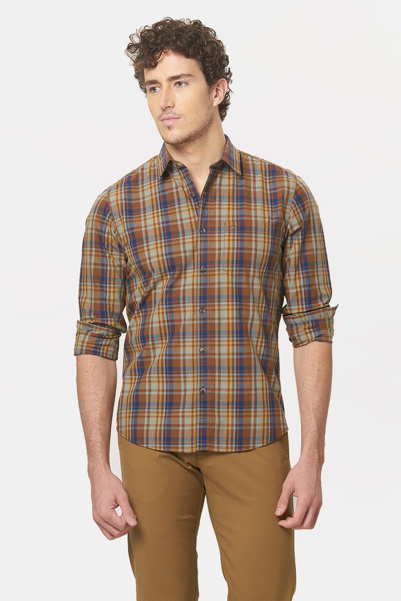 BASICS SLIM FIT CHECKS SHIRT