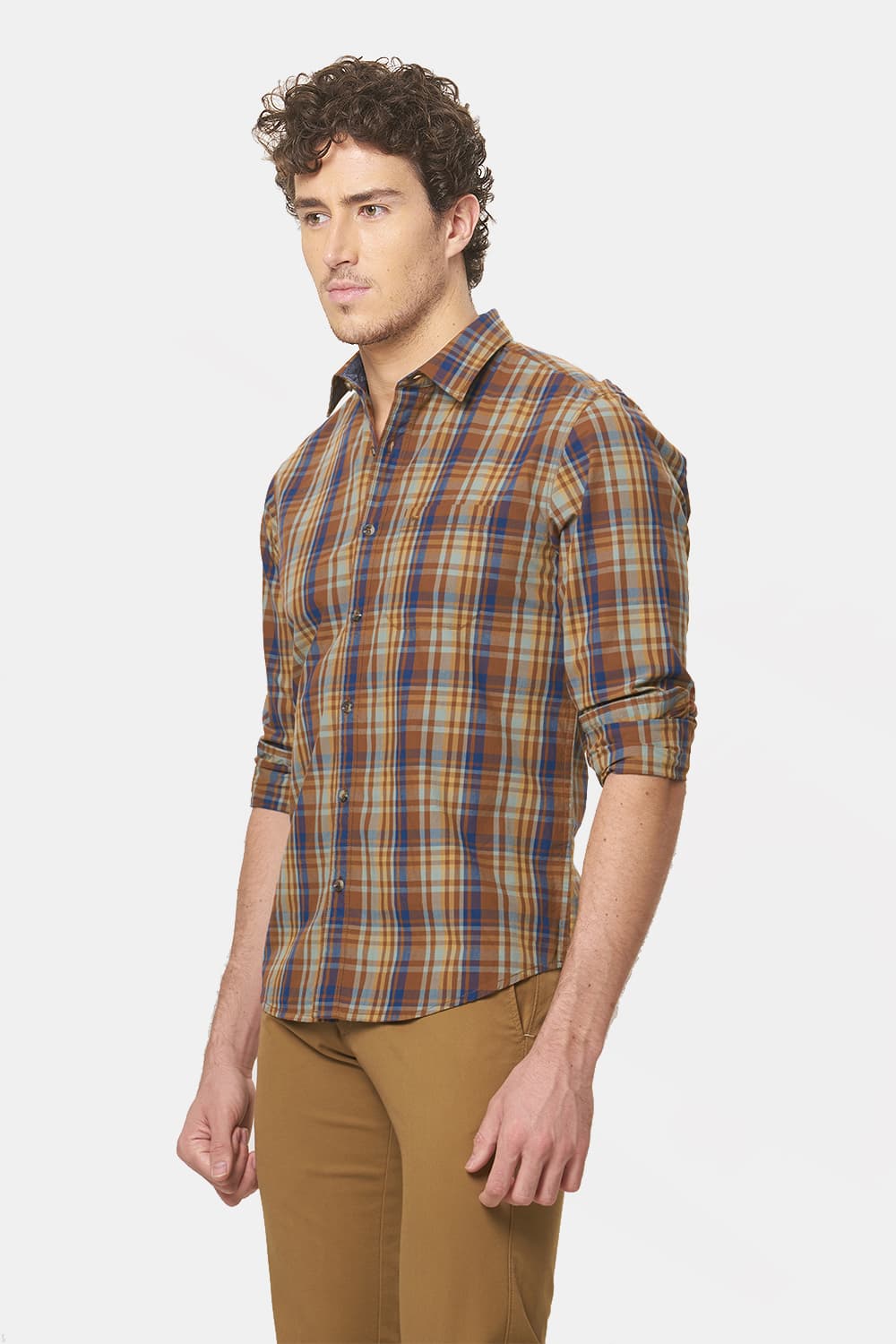 BASICS SLIM FIT CHECKS SHIRT