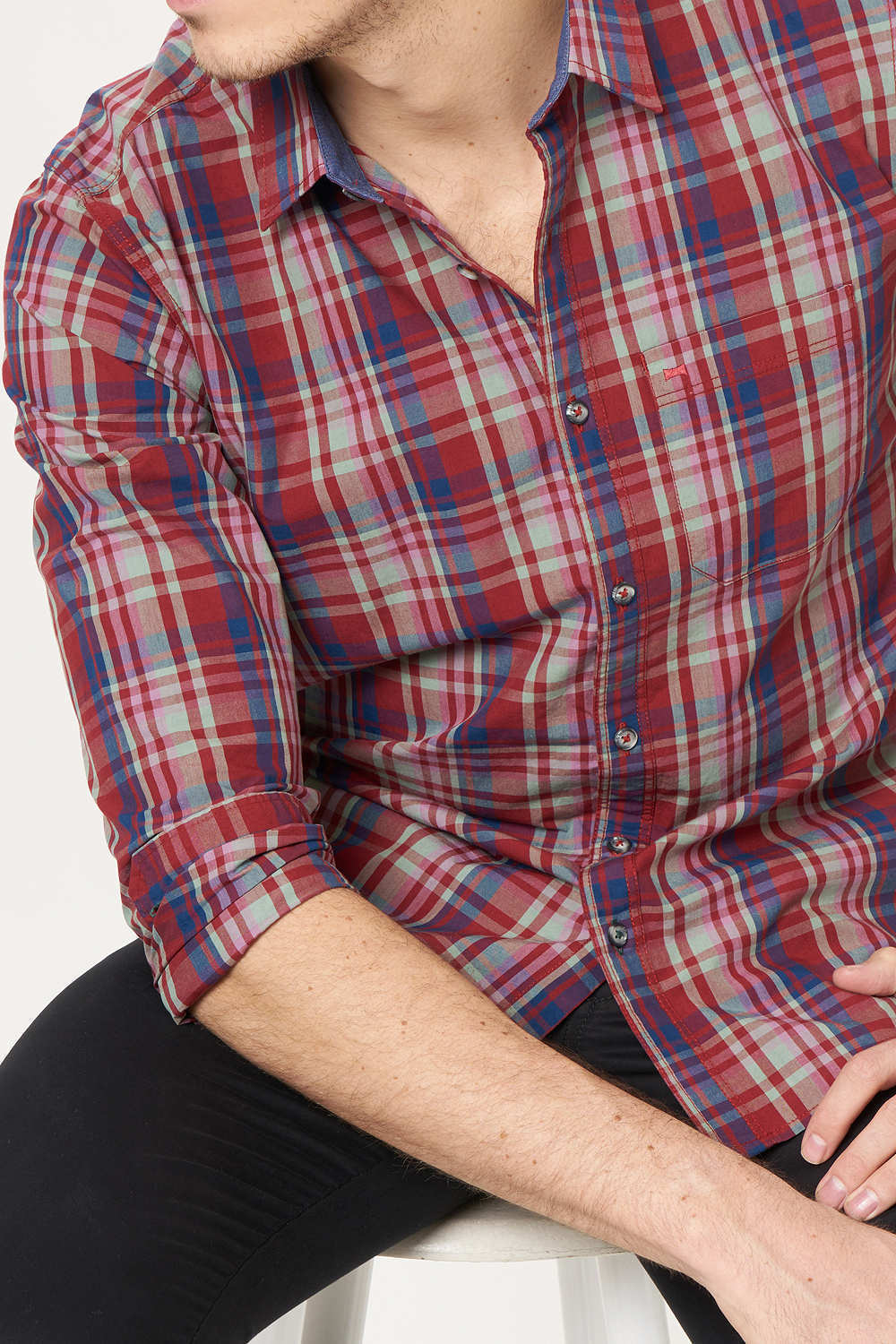 BASICS SLIM FIT CHECKS SHIRT