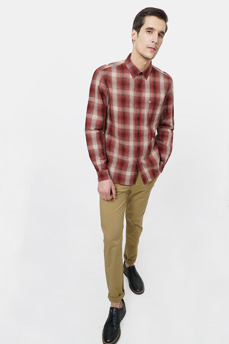 BASICS SLIM FIT CHECKS SHIRT