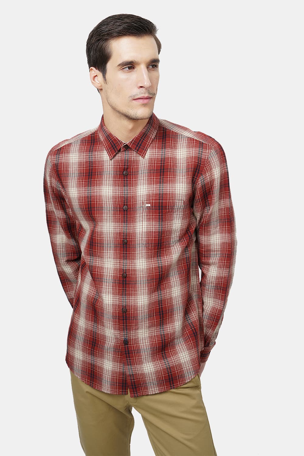 BASICS SLIM FIT CHECKS SHIRT