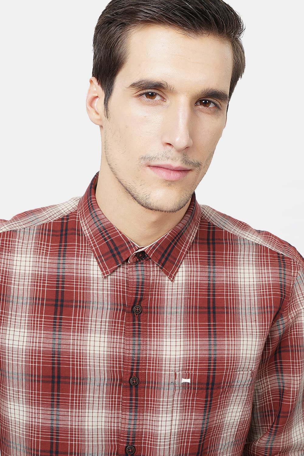 BASICS SLIM FIT CHECKS SHIRT