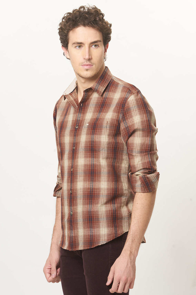 BASICS SLIM FIT CHECKS SHIRT