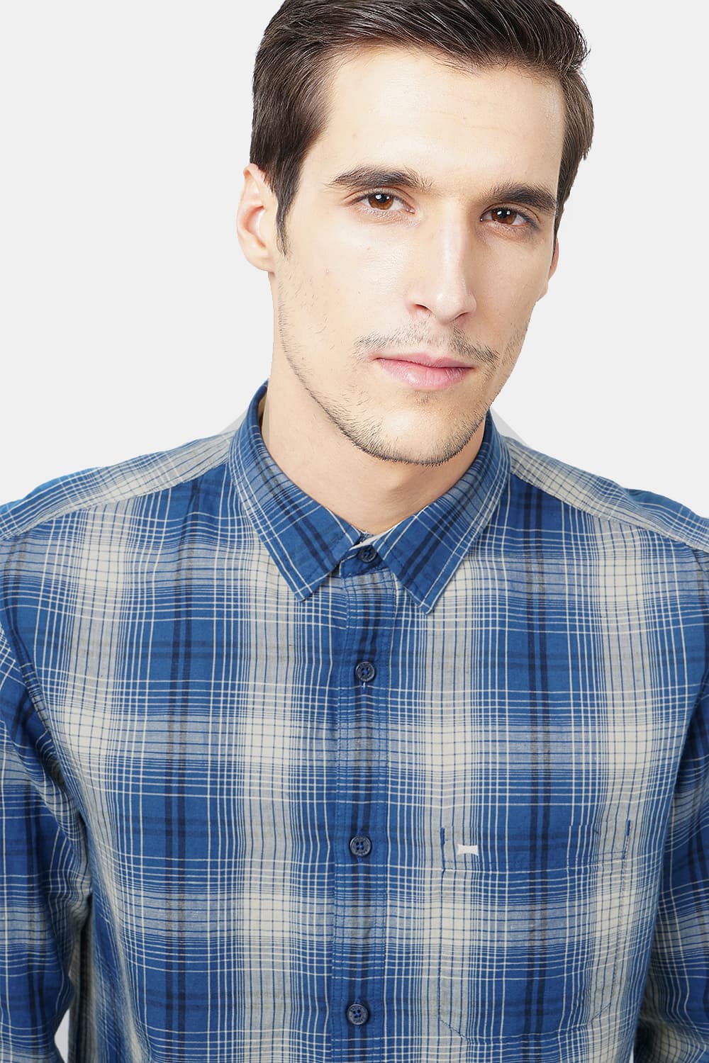 BASICS SLIM FIT CHECKS SHIRT