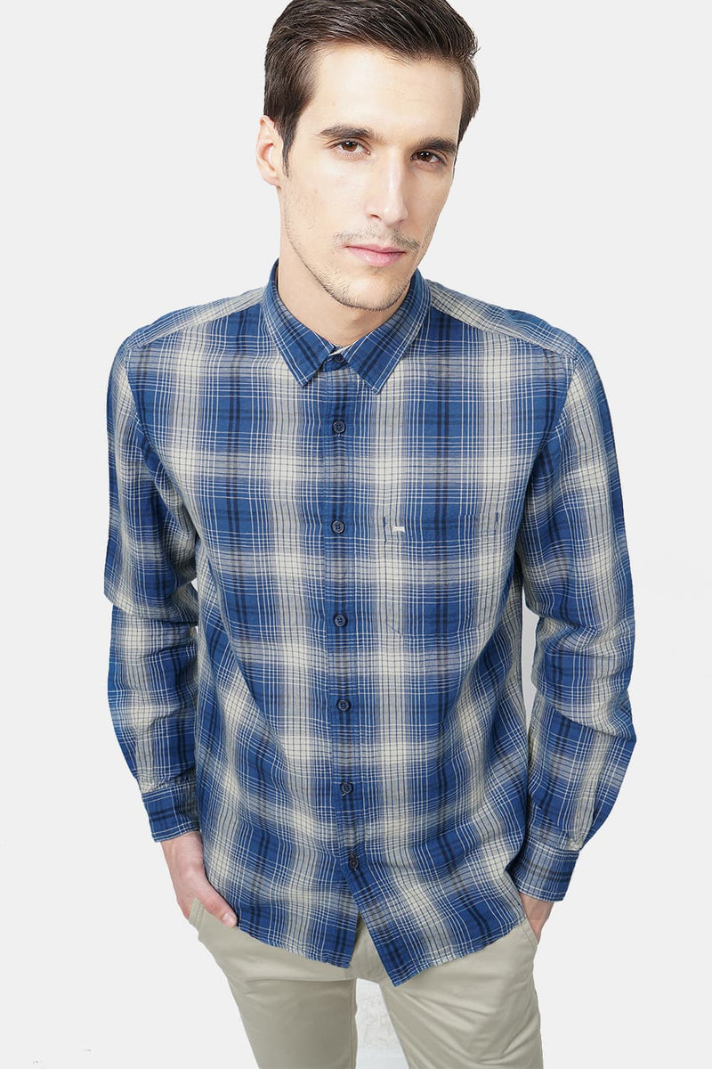 BASICS SLIM FIT CHECKS SHIRT