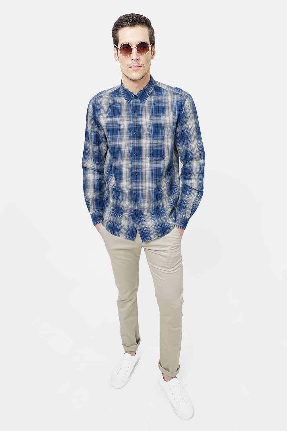 BASICS SLIM FIT CHECKS SHIRT