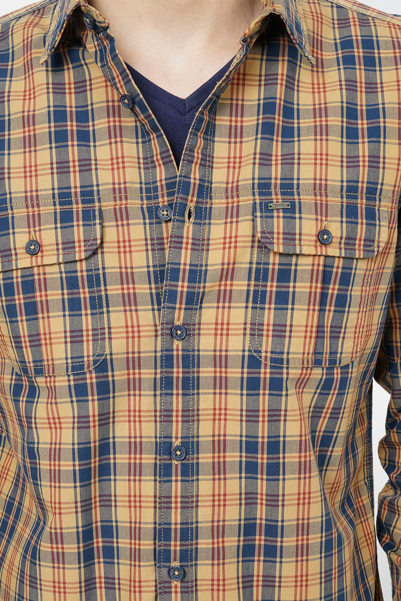 BASICS SLIM FIT CHECKS SHIRT