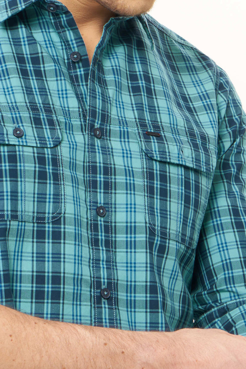 BASICS SLIM FIT CHECKS SHIRT