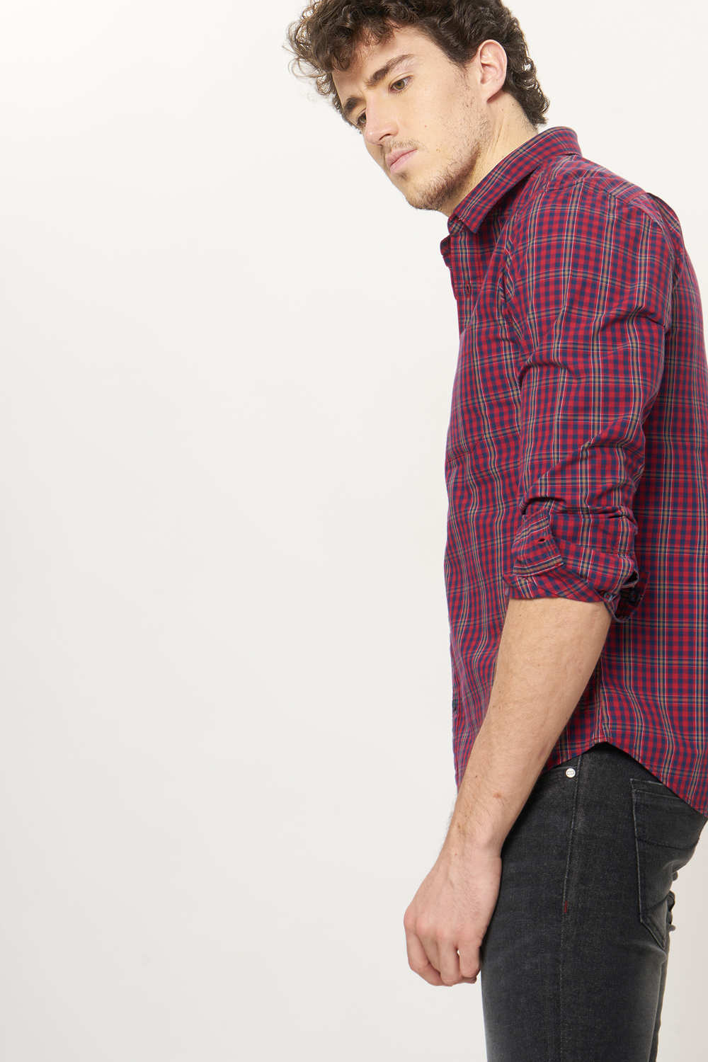 BASICS SLIM FIT CHECKS SHIRT