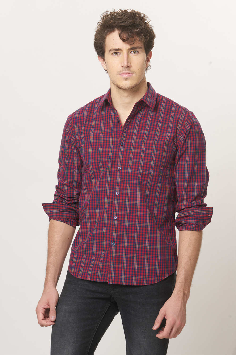 BASICS SLIM FIT CHECKS SHIRT