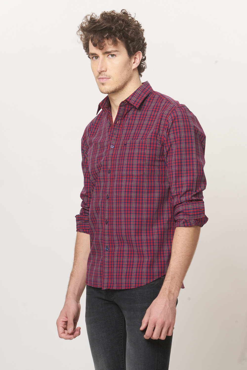 BASICS SLIM FIT CHECKS SHIRT